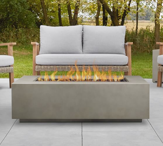 rectangular outdoor propane fireplace