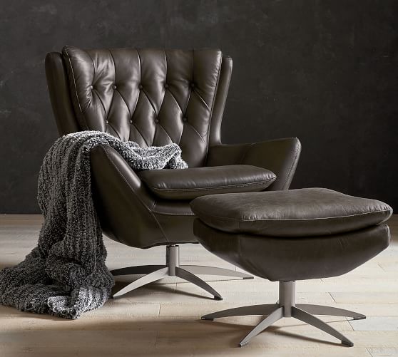 gray leather arm chair