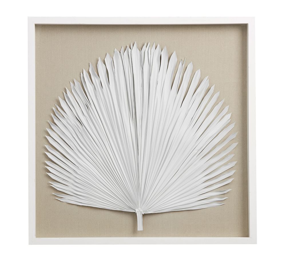 Palm Leaf Shadow Box Art White Wall Art Pottery Barn