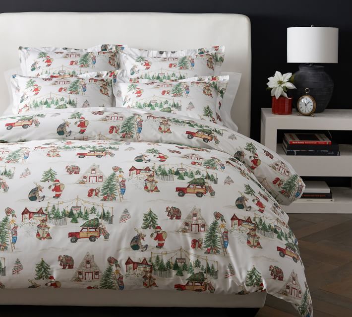 Beary Christmas Organic Percale Duvet 