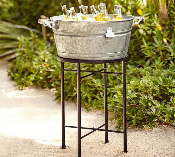 Galvanized Metal Party Bucket & Stand | Pottery Barn