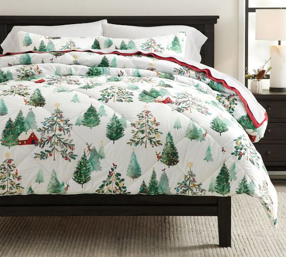 pottery barn christmas duvet king