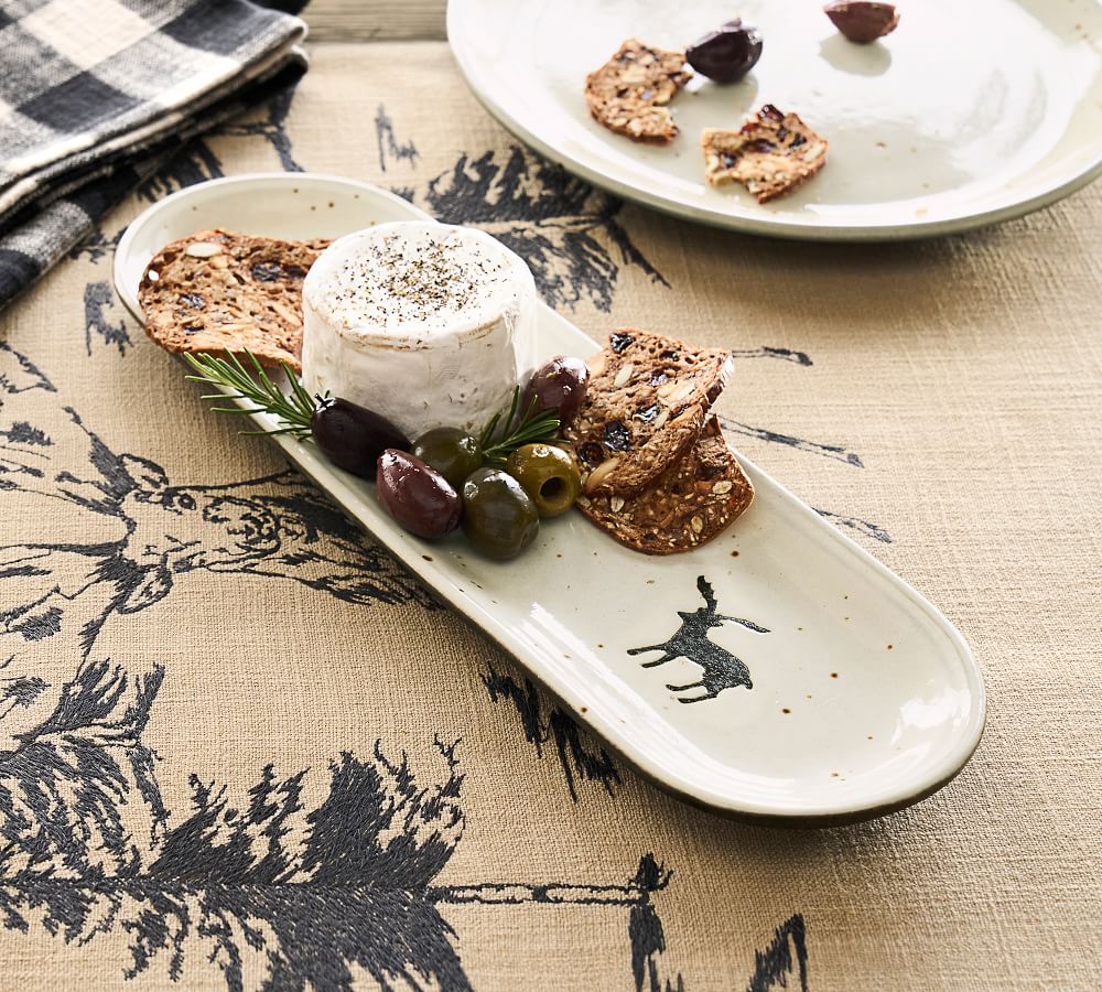 Rustic Reindeer Terracotta Skinny Serving Platter Pottery Barn