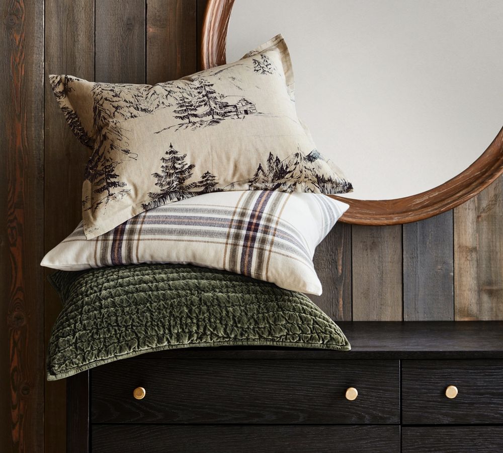 Logan Plaid Organic Cotton Flannel Sham Pottery Barn