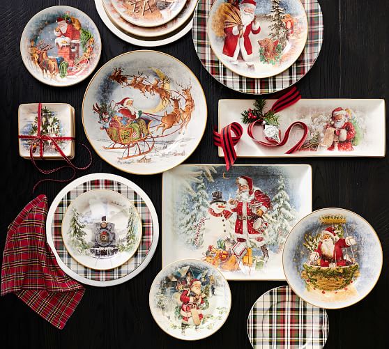 pottery barn christmas bowls