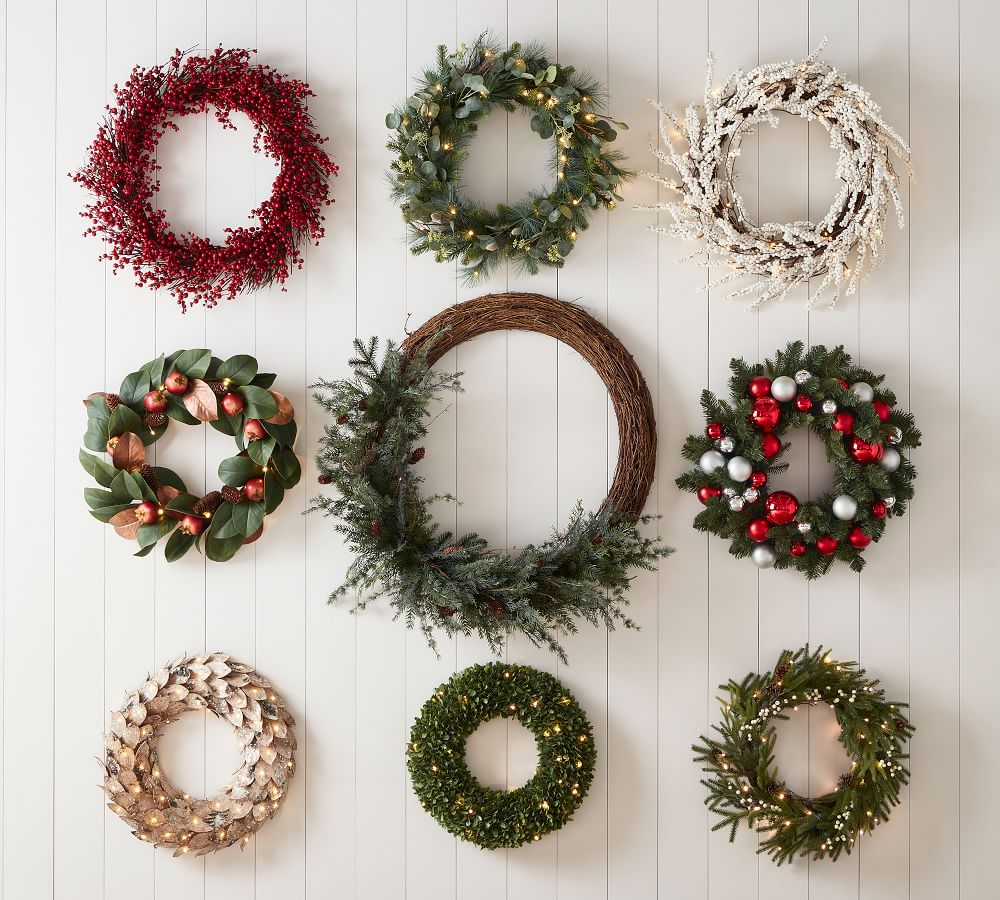 PreLit Birch Wreath Pottery Barn