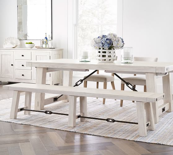 dining set with bench white