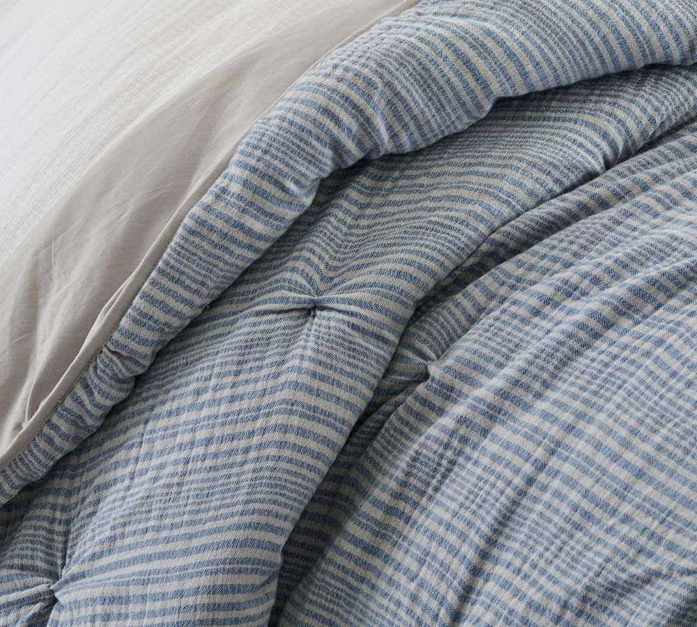 Soft Cotton Striped Handcrafted Quilt & Shams Pottery Barn