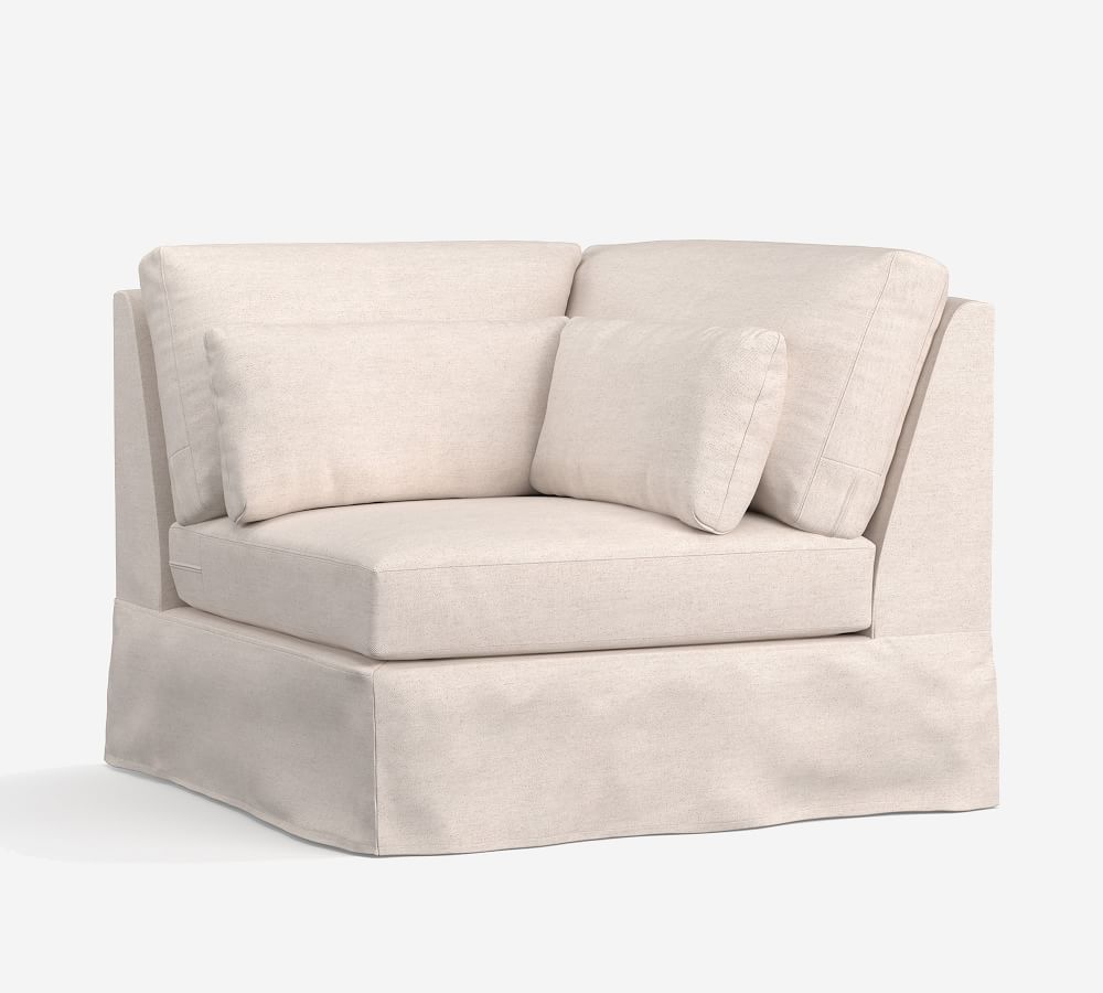 Build Your Own York Roll Arm Deep Seat Slipcovered Sectional