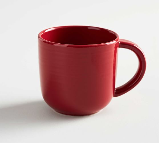 red porcelain mugs