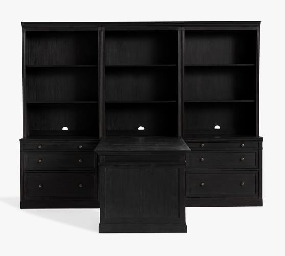 black peninsula desk