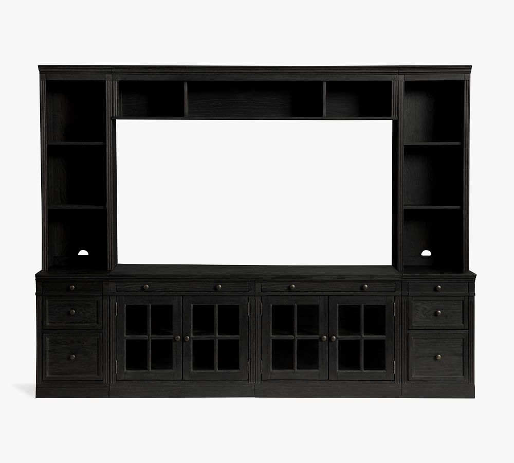Livingston 7Piece Entertainment Center with Glass Gray Wash