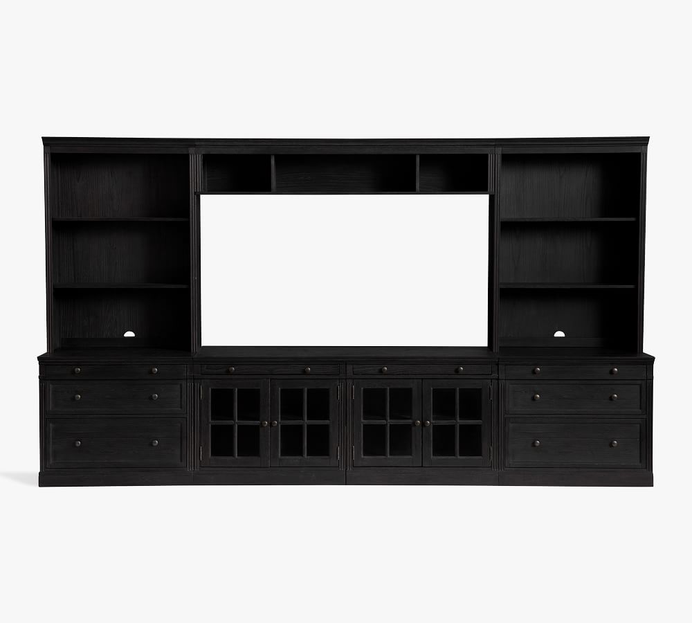 Livingston 7Piece Entertainment Center with Glass Gray Wash