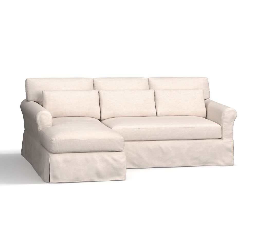 York Roll Arm Deep Seat Slipcovered Chaise Sofa Sectional Pottery Barn
