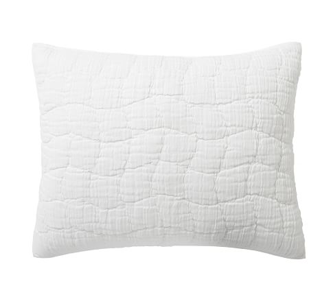 White Cloud Handcrafted Linen/Cotton Quilted Sham, Standard