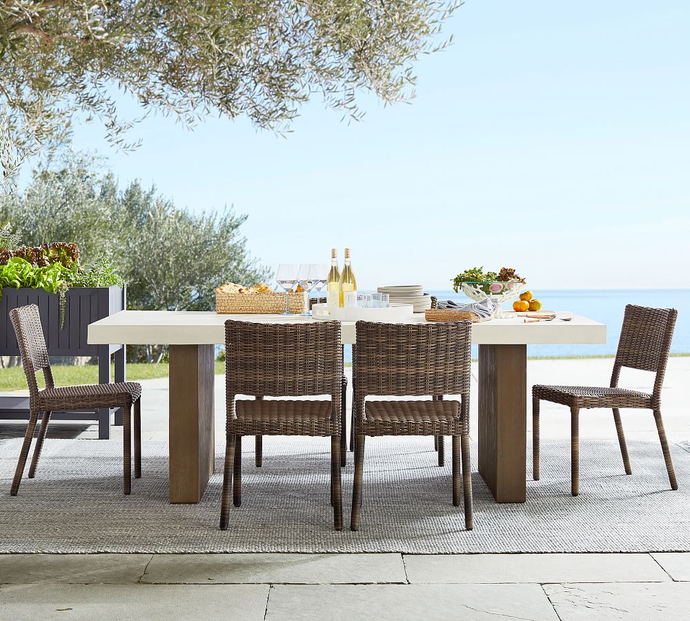 Pomona Concrete & FSC® Acacia Rectangular Dining Table + Torrey All