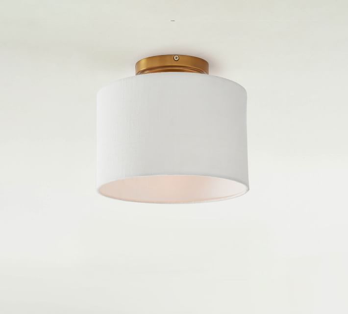 flush mount linen drum light