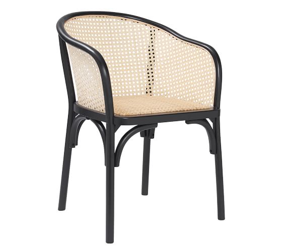 cane back dining chairs black