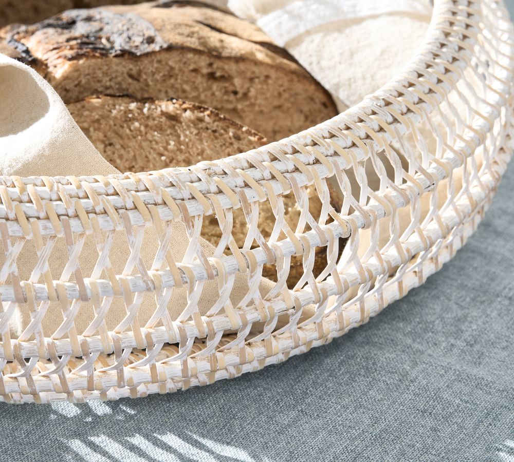 Miramar Handwoven Rattan Serveware Collection Pottery Barn