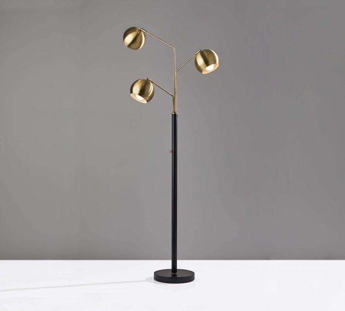 3 head brass floor lamp