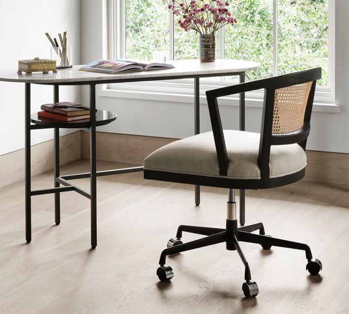 black cane desk chair