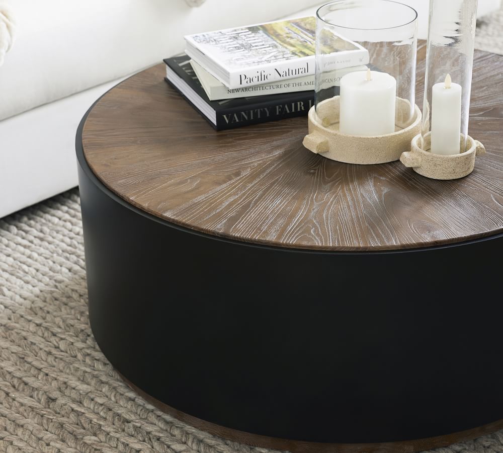 Brockton 39.5" Round Reclaimed Wood Coffee Table Pottery Barn