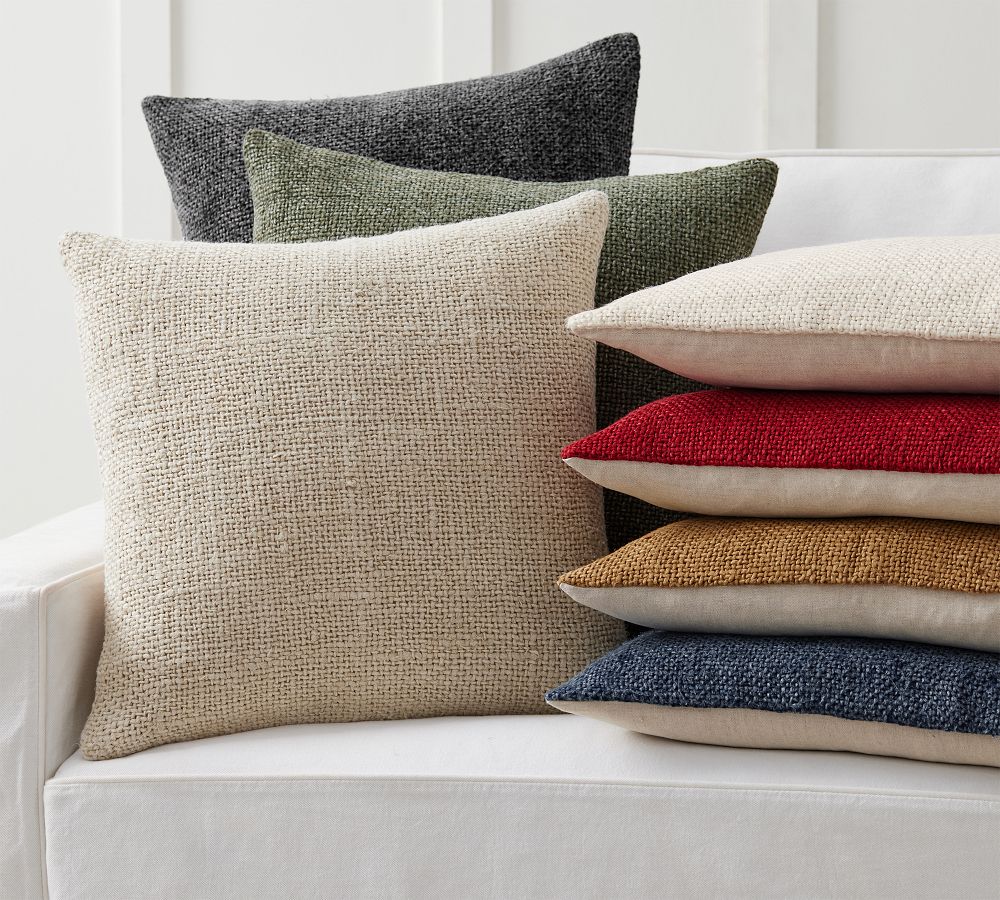 Faye Linen Textured Pillows Pottery Barn