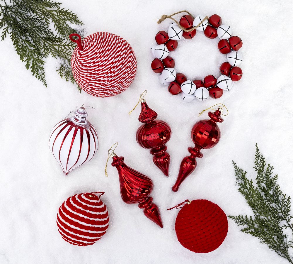 Shatterproof Jolly Red Ornaments Set Pottery Barn