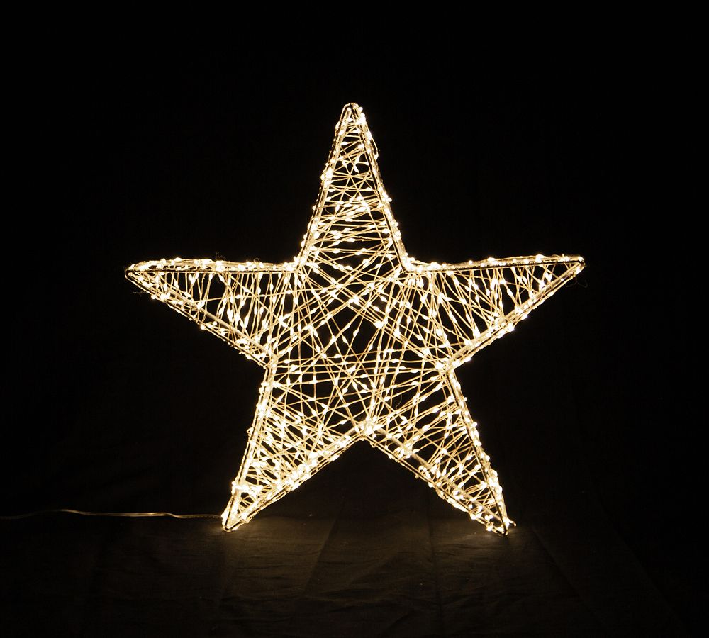 Pre-Lit Silver Stars - Set of 4 | Pottery Barn