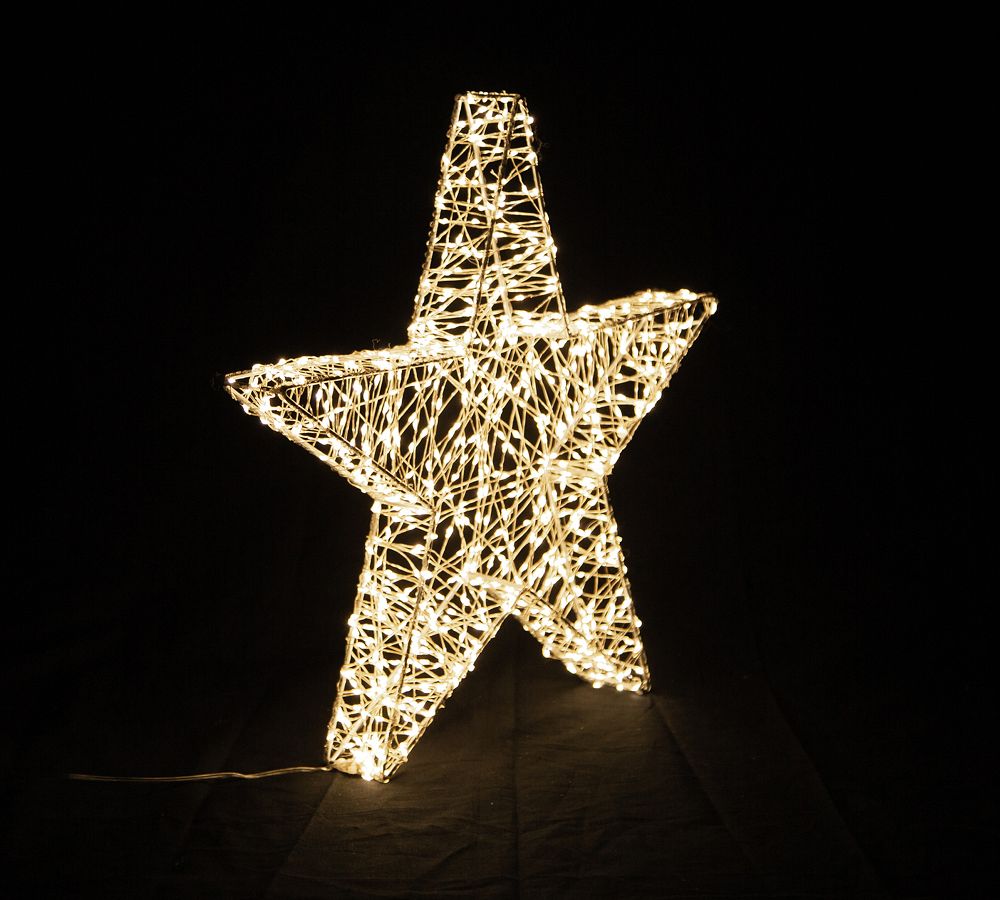 Pre-Lit Silver Stars - Set of 4 | Pottery Barn