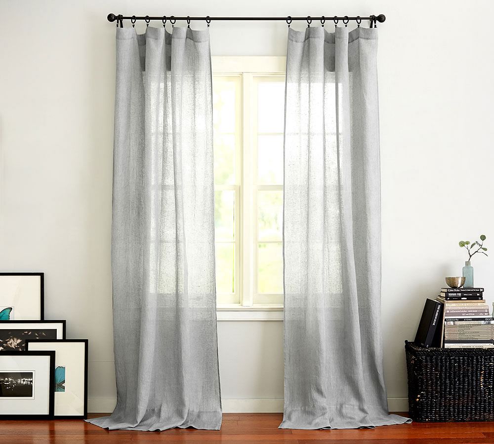 gray sheer curtains with valance