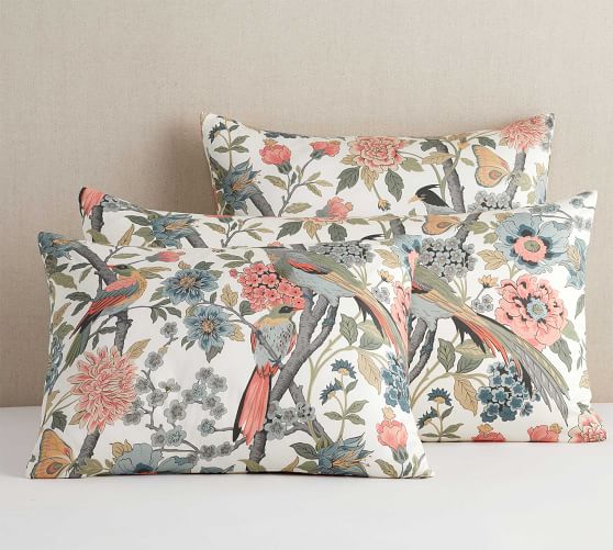 Bloom Floral Print Cotton Pillow Shams 