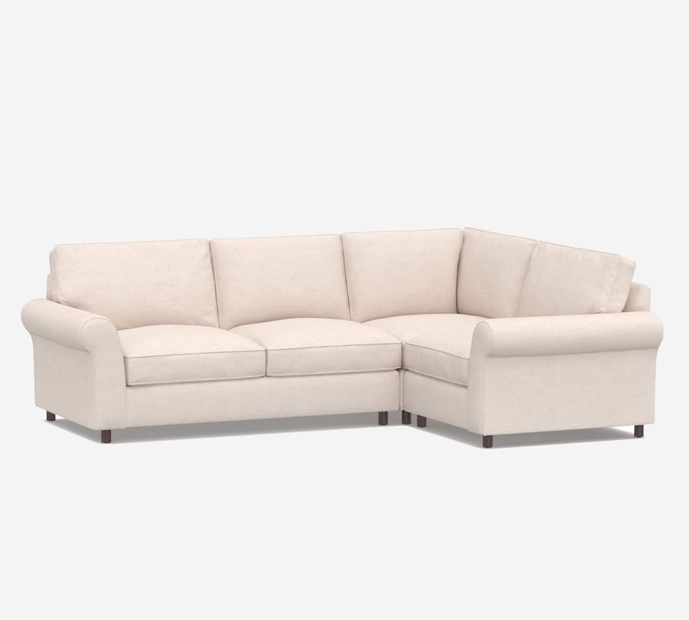 PB Comfort Roll Arm Upholstered 3Piece Sectional Pottery Barn