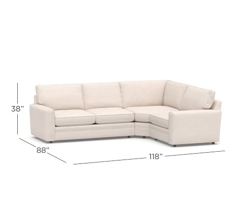 Pearce Square Arm Upholstered 3-Piece Sectional with Wedge | Pottery Barn