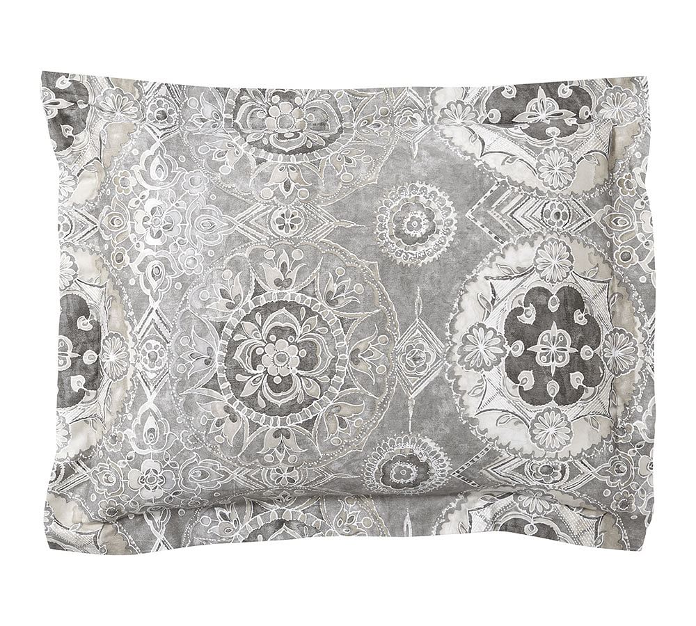 Jacquelyn Medallion Organic Sateen Shams | Pottery Barn