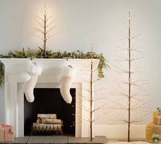 Light Up Indoor Outdoor Twinkling Twig Trees Pottery Barn   Pre Lit Singlekling Twig Trees C 