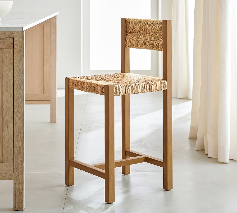 OPEN BOX Malibu Woven Bar & Counter Stools Pottery Barn