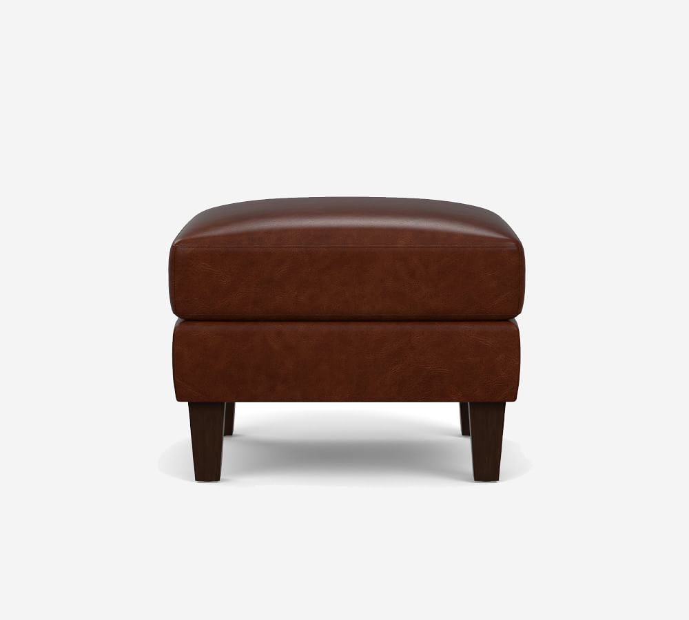 Harlow Leather Ottoman Pottery Barn