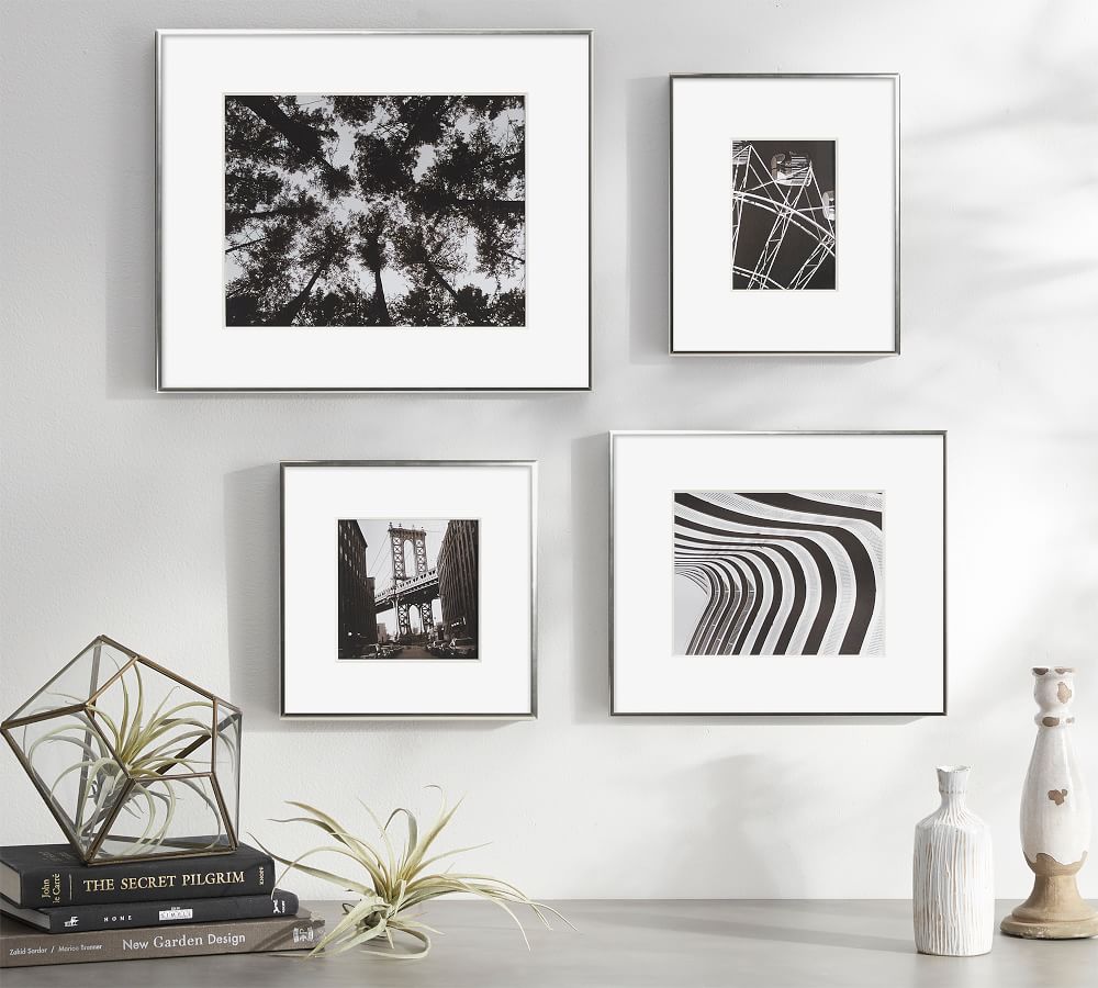OPEN BOX Thin Metal Gallery Frames With Mat Pottery Barn