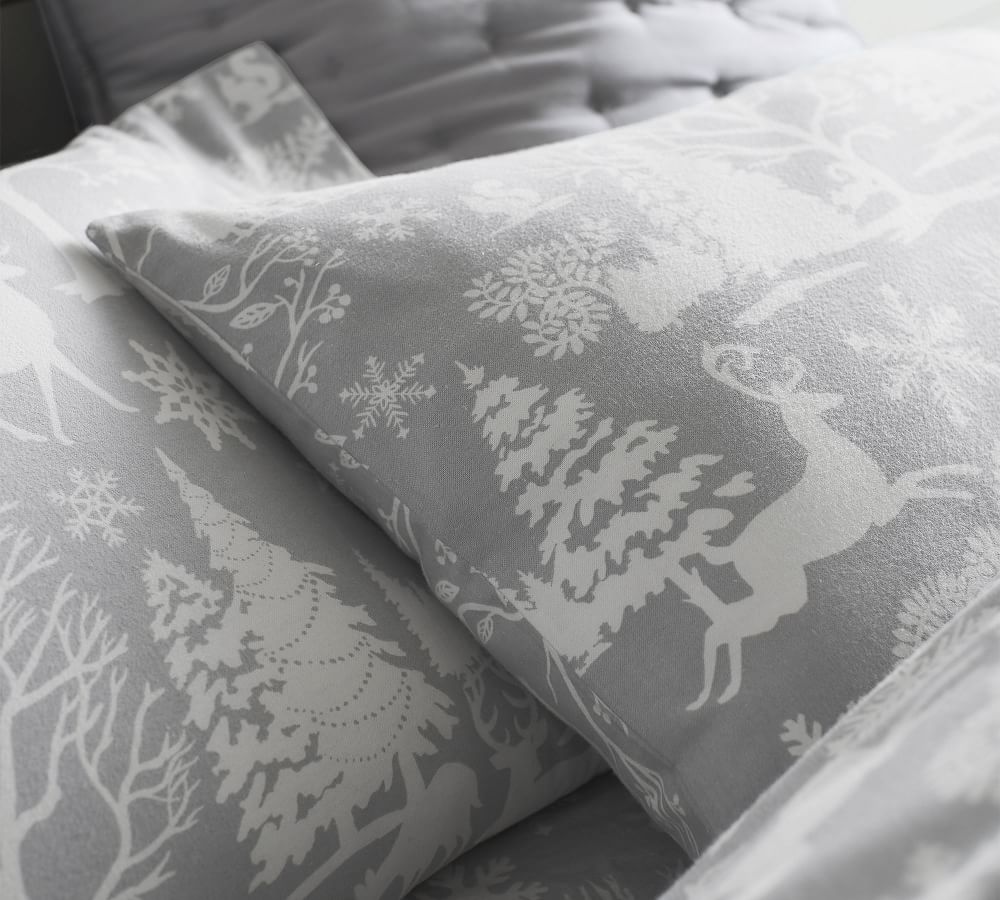 Frosted Forest Organic Flannel Pillowcases - Set Of 2 | Pottery Barn