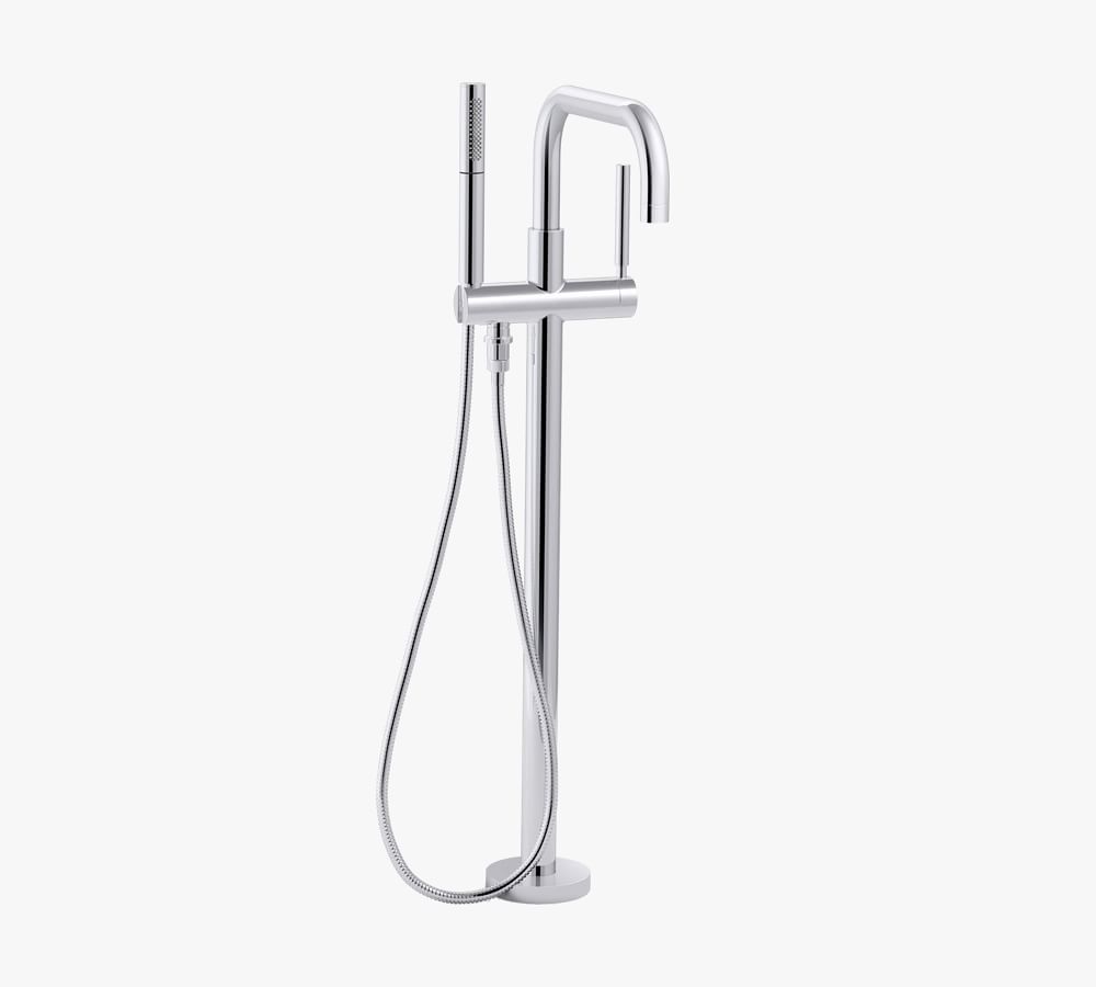 Kohler Purist Floor Mounted Tub Filler With Handshower Pottery Barn   Kohler Purist Floor Mounted Tub Filler With Handshower Z 