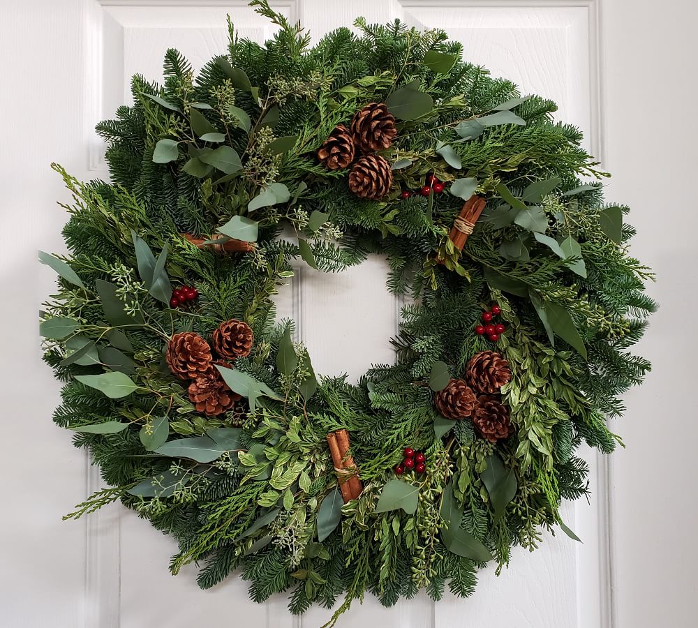 Fresh Cinnamon & Pinecone Wreath, 24