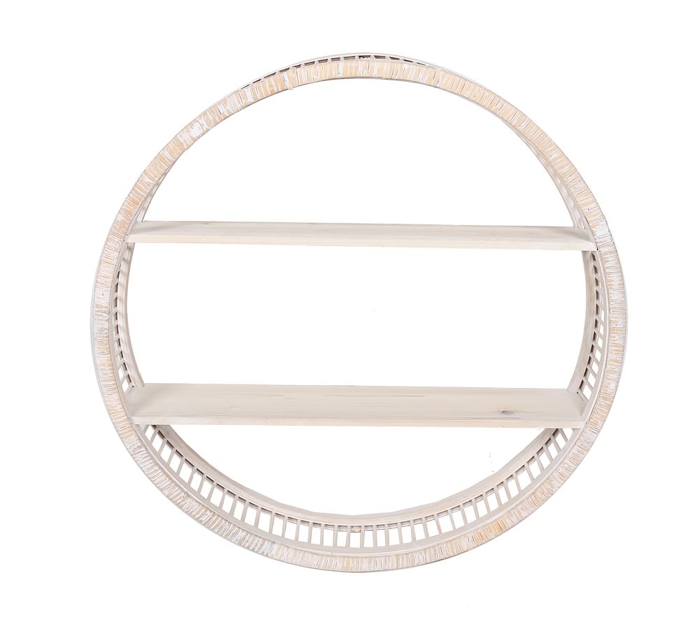 Addie Round Rattan 2Tier Wall Shelf Pottery Barn
