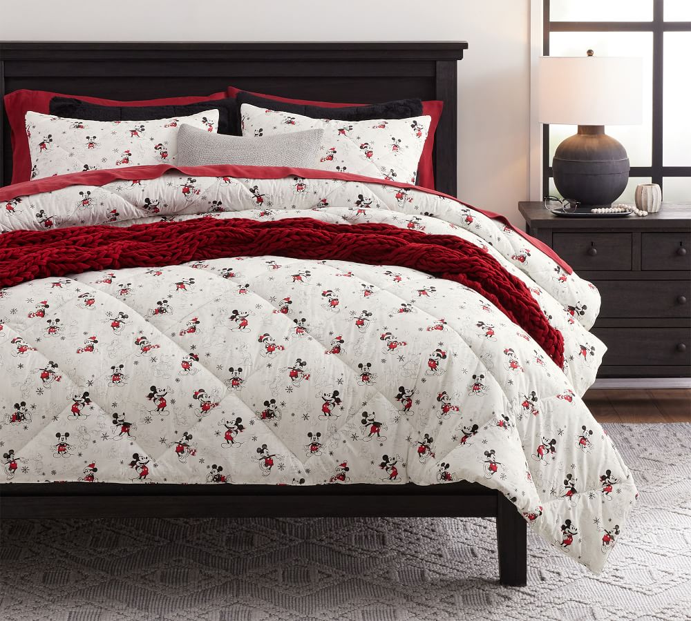 Disney Mickey Mouse Holiday Percale Comforter Pottery Barn