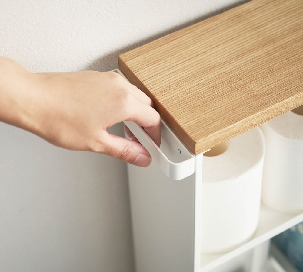 Yamazaki Slim Rolling Bathroom Cart with Handle | Pottery Barn