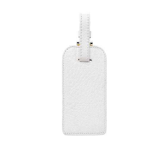 White leather luggage tags Clearance