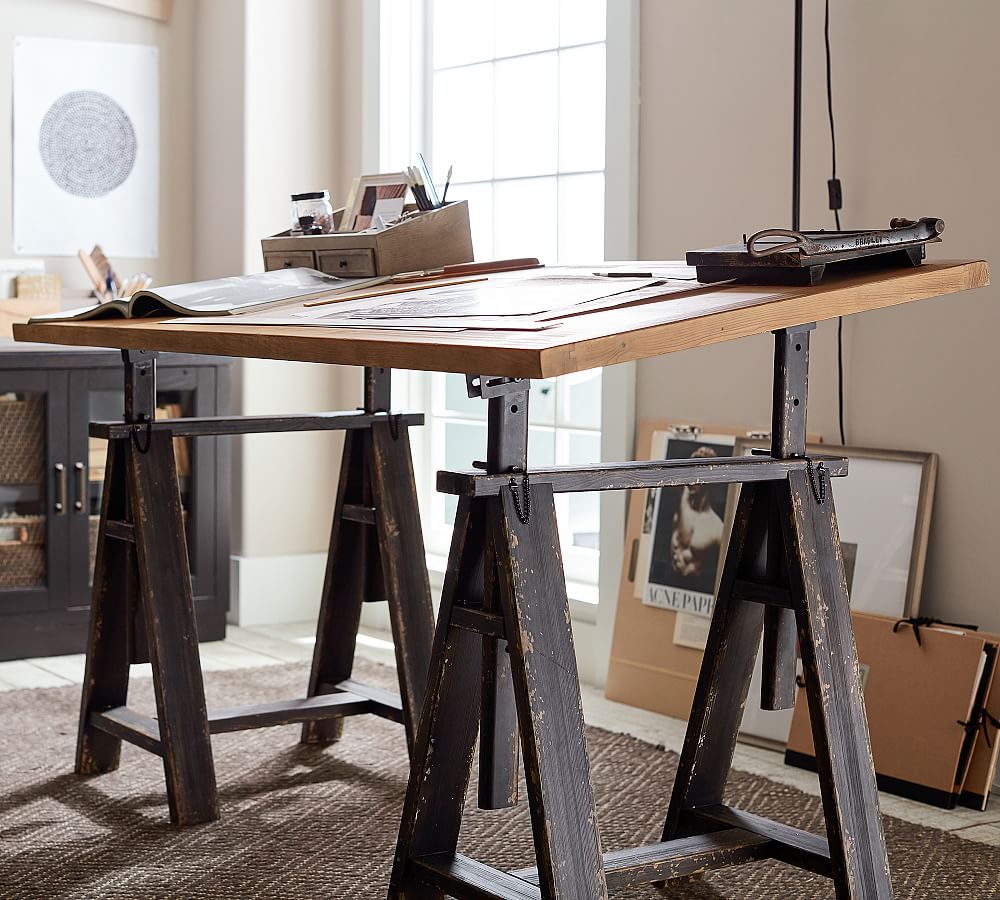 pottery barn sawhorse desk