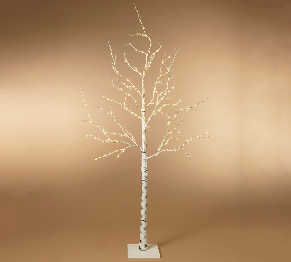 Light Up White Birch Tree 82.6" Pottery Barn