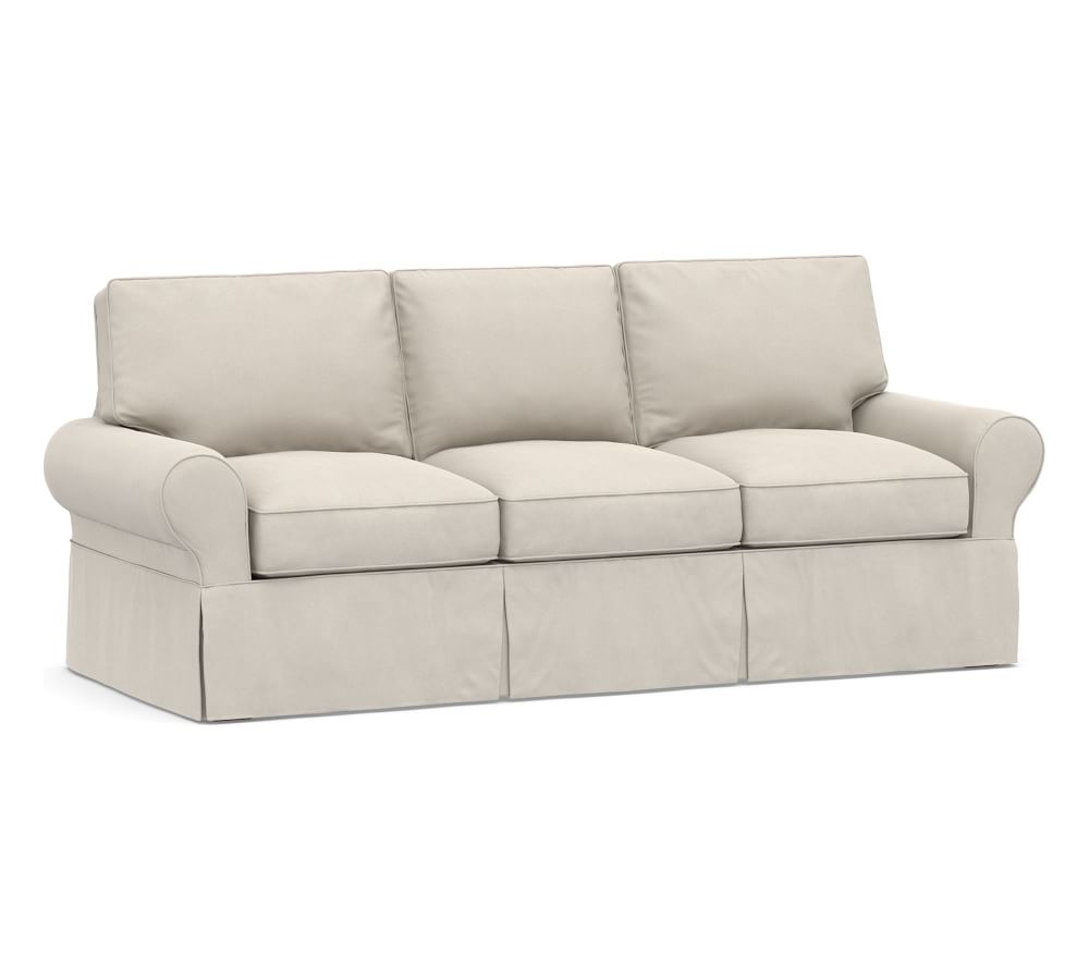 PB Basic Sleeper Sofa Slipcover, Performance Everydaysuede™ Stone