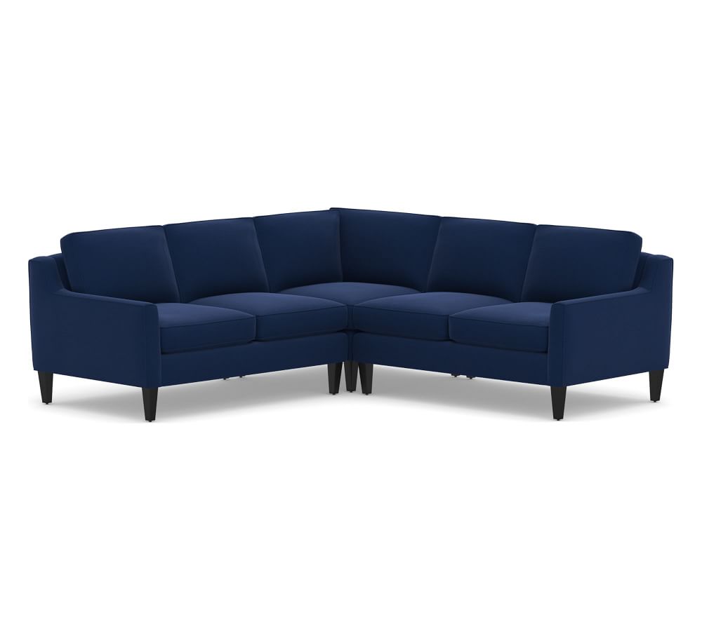 Beverly Upholstered 3-Piece L-Shaped Corner Sectional, Polyester ...